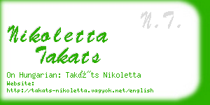 nikoletta takats business card